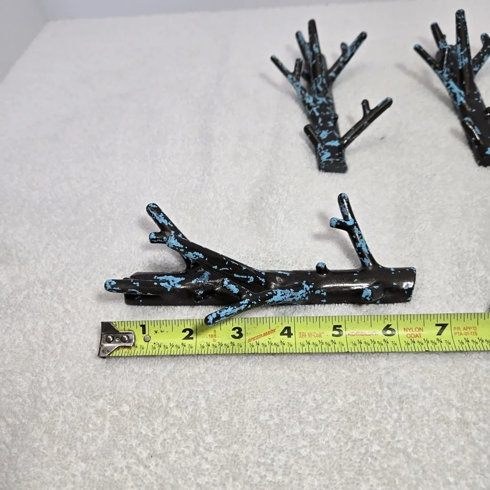 Bosign 3 Piece Tree Branch Wall Hanger Hooks Powder Blue Gunmetal Key Coat Hook